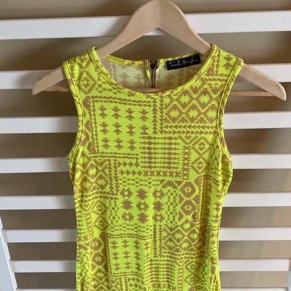 French Atmosphere Tribal Print Neon Midi Dress Size Small - Picture 2 of 11